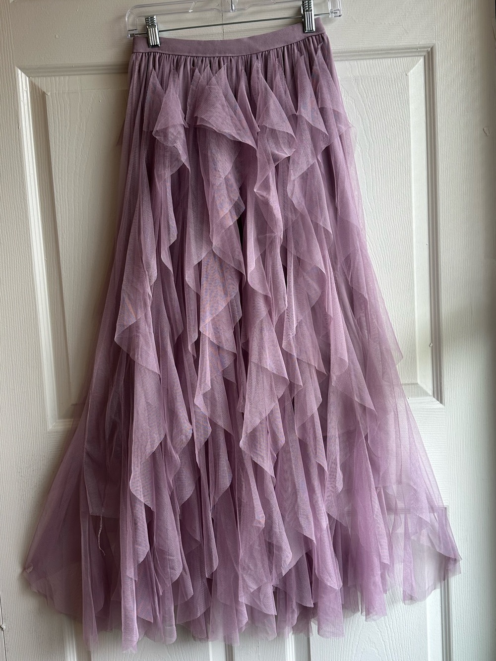 Soho Apparel Mauve Purple Layered Tulle Boho Sheer Maxi Skirt Whimsigoth